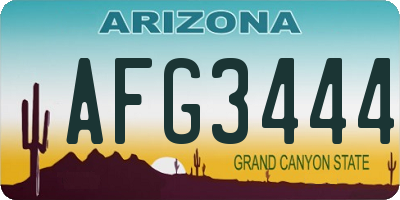 AZ license plate AFG3444