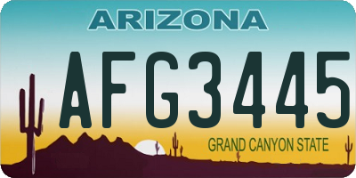 AZ license plate AFG3445
