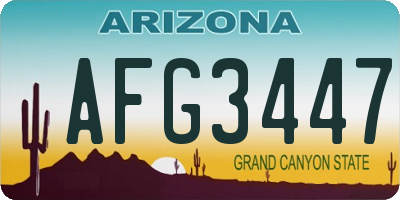 AZ license plate AFG3447