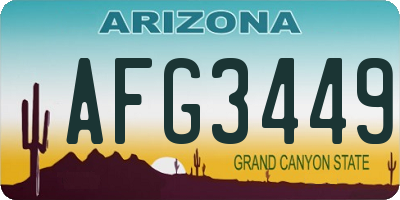 AZ license plate AFG3449