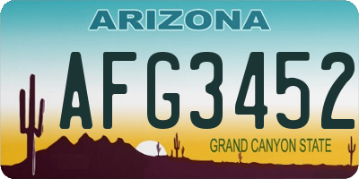 AZ license plate AFG3452