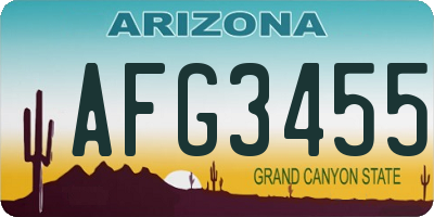 AZ license plate AFG3455