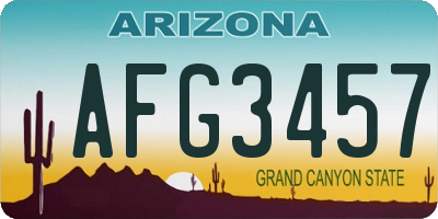 AZ license plate AFG3457