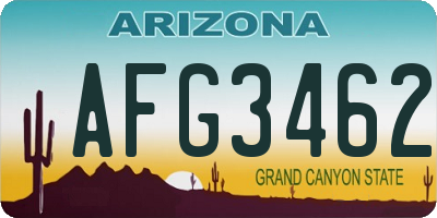 AZ license plate AFG3462