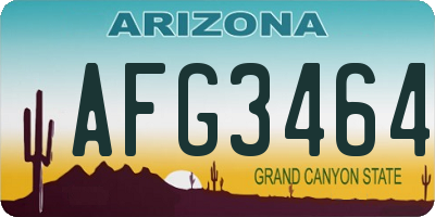 AZ license plate AFG3464