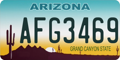 AZ license plate AFG3469