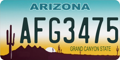 AZ license plate AFG3475