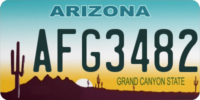 AZ license plate AFG3482
