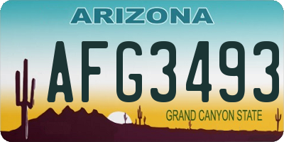 AZ license plate AFG3493
