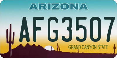 AZ license plate AFG3507