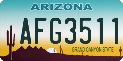 AZ license plate AFG3511