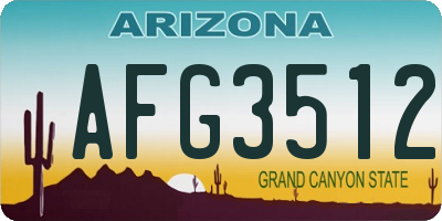 AZ license plate AFG3512