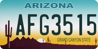 AZ license plate AFG3515