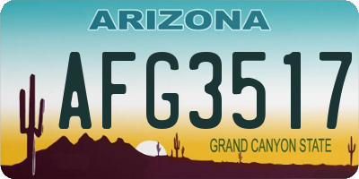 AZ license plate AFG3517