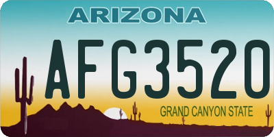 AZ license plate AFG3520