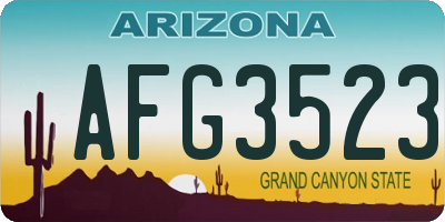 AZ license plate AFG3523