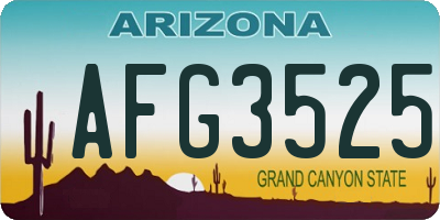 AZ license plate AFG3525
