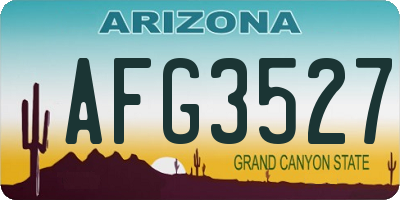 AZ license plate AFG3527