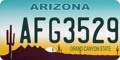 AZ license plate AFG3529