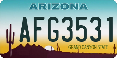 AZ license plate AFG3531
