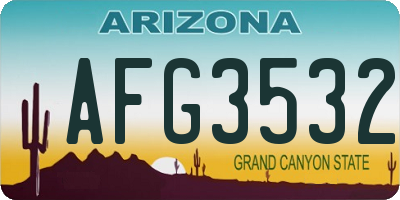 AZ license plate AFG3532
