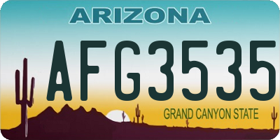 AZ license plate AFG3535