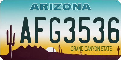 AZ license plate AFG3536