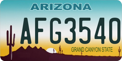 AZ license plate AFG3540