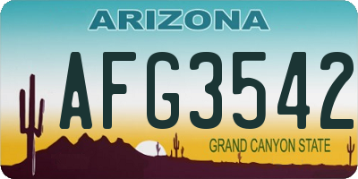 AZ license plate AFG3542