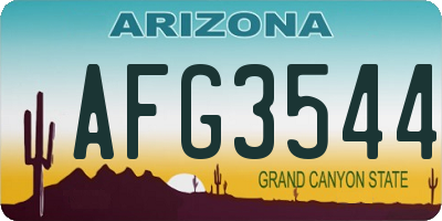AZ license plate AFG3544