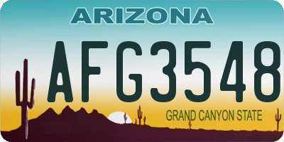 AZ license plate AFG3548