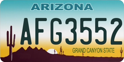 AZ license plate AFG3552