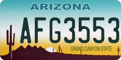 AZ license plate AFG3553
