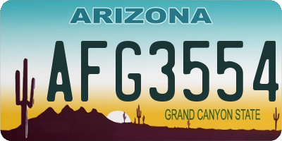 AZ license plate AFG3554