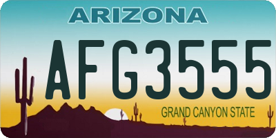 AZ license plate AFG3555