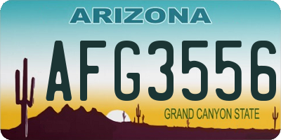 AZ license plate AFG3556