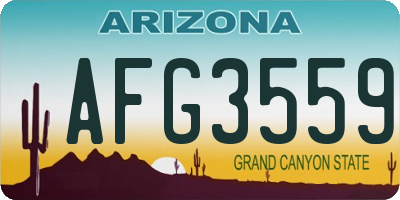 AZ license plate AFG3559