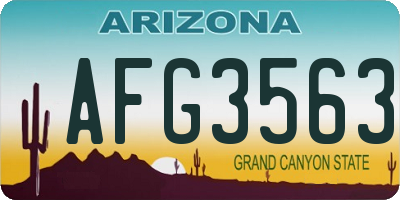 AZ license plate AFG3563