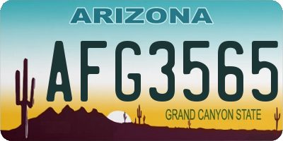 AZ license plate AFG3565