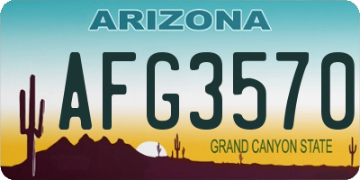 AZ license plate AFG3570