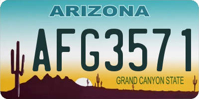 AZ license plate AFG3571