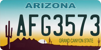 AZ license plate AFG3573