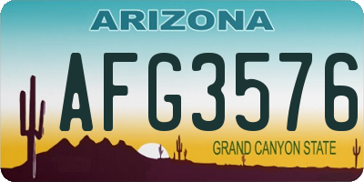 AZ license plate AFG3576
