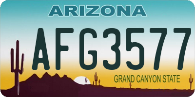AZ license plate AFG3577