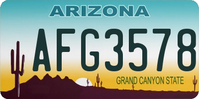 AZ license plate AFG3578