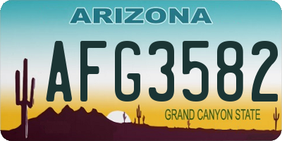AZ license plate AFG3582