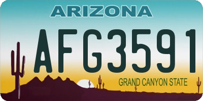 AZ license plate AFG3591