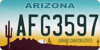 AZ license plate AFG3597