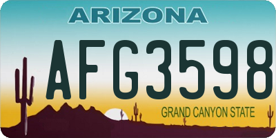 AZ license plate AFG3598