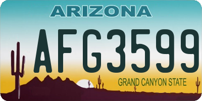 AZ license plate AFG3599